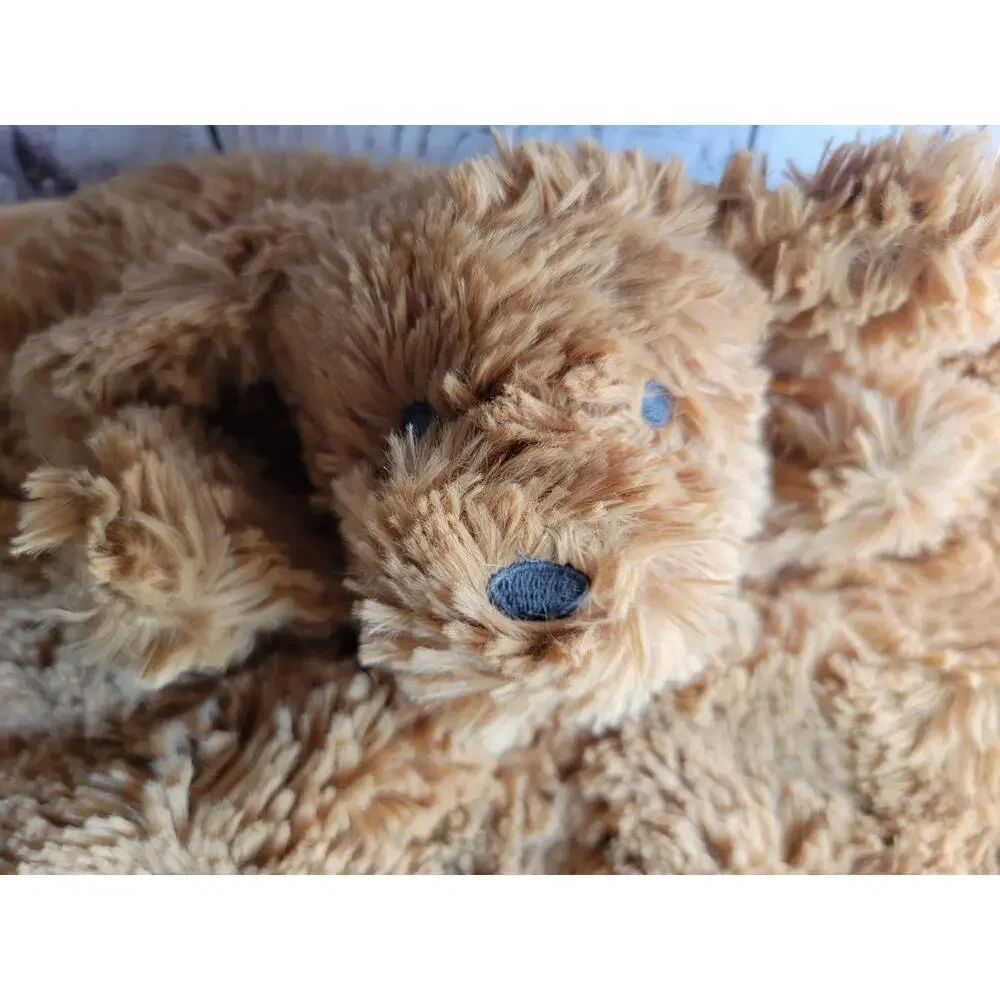 Cloud Island Brown Golden Doodle Puppy Dog Security Blanket Satin Lovey 14”
